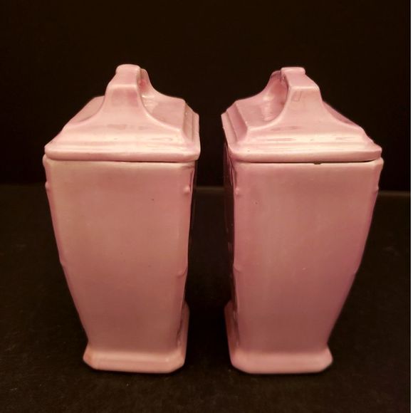 Mepoco Spice Jar Containers Pink Lusterware Pepper Ginger Vintage Germany - Picture 5 of 15